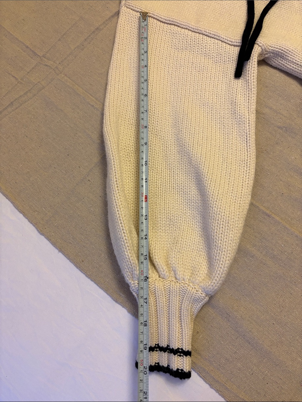 For Love & Lemons Marina Cream Knit Sailor Cardigan with Black Trim XS - Picture 11 of 15